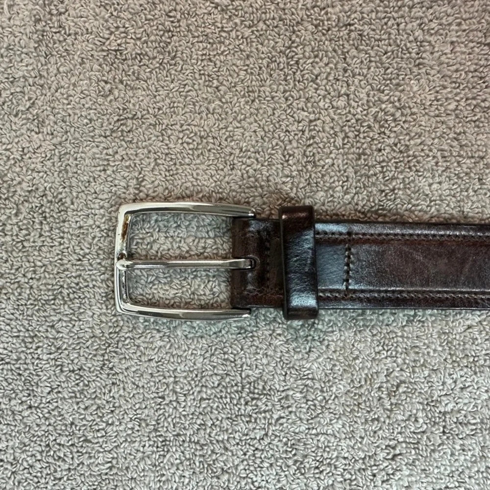 Johnston & Murphy Mens Brown Italian Steerhide Leather Dress Belt Size 36 USA